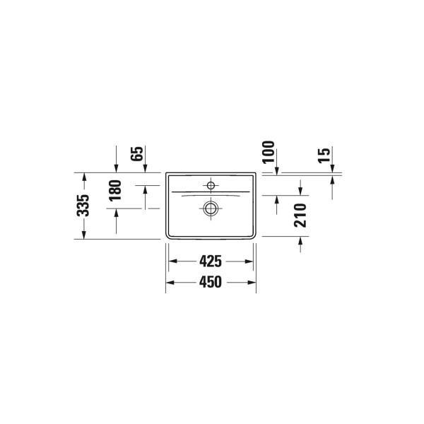 Раковина подвесная Duravit D-NEO 45*33,5 (0738450041)