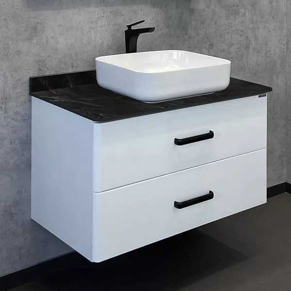 Тумба подвесная с раковиной Comforty Амстердам 950x500x645 белый глянцевый/калакатта Блэк (00-00014001) Тумба подвесная с раковиной Comforty Амстердам 950x500x645 белый глянцевый/калакатта Блэк (00-00014001)