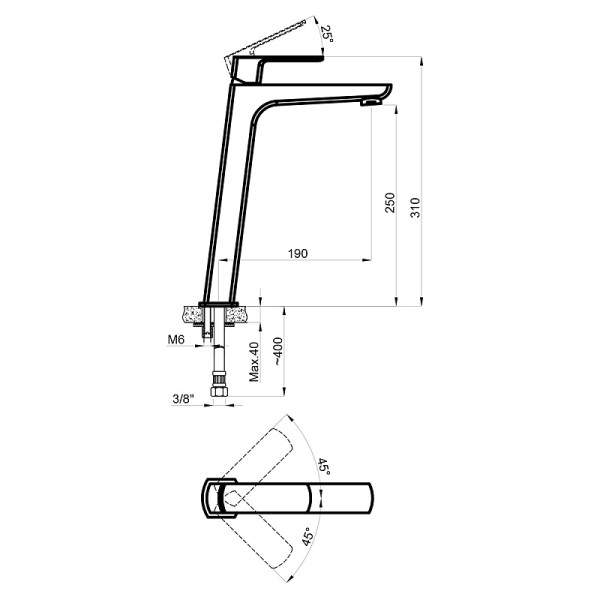 Смеситель для раковины Azario Atri хром (AZ-15964551)