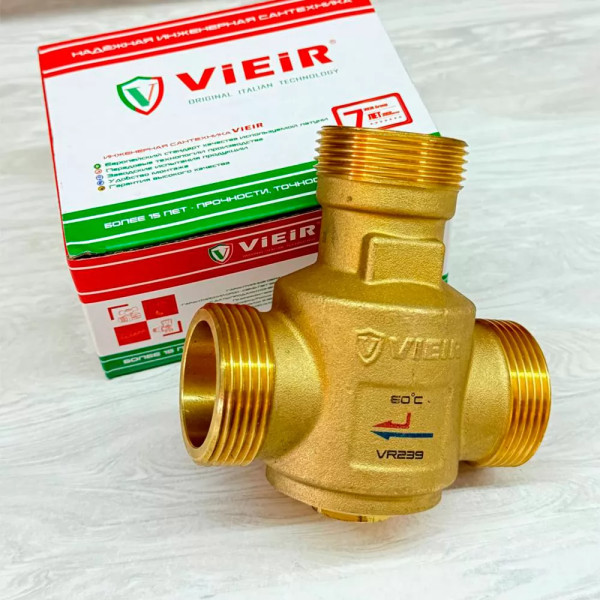 Вентиль трехходовой термостатический антиконденсационный 1 1/4" Vieir 60°C (VR239A) Вентиль трехходовой термостатический антиконденсационный 1 1/4" Vieir 60°C (VR239A)