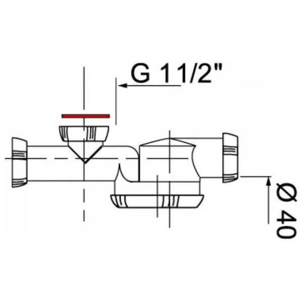 Сифон 40 мм. для донного клапана с отводом, компакт (30717974) Сифон 40 мм. для донного клапана с отводом, компакт (30717974)