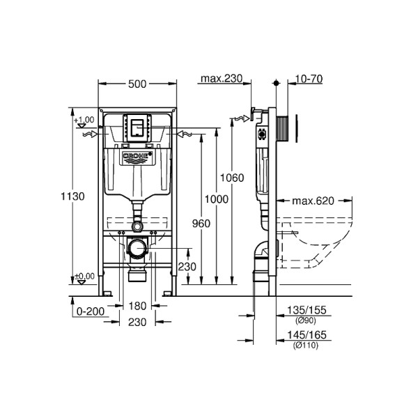 Инсталляция для унитаза Grohe Solido Инсталляция для унитаза Grohe Solido