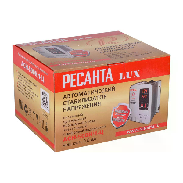 Стабилизатор напряжения Ресанта LUX АСН-500Н/1-Ц (63/6/39) Стабилизатор напряжения Ресанта LUX АСН-500Н/1-Ц (63/6/39)