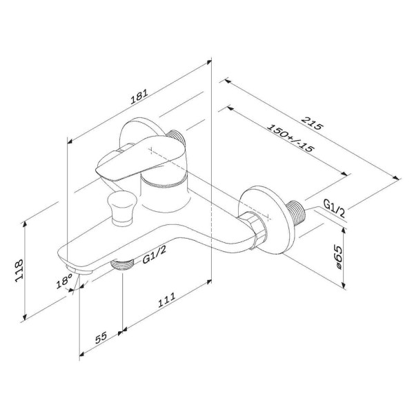 Смеситель для ванны и душа AM.PM Joy (F85E10000)