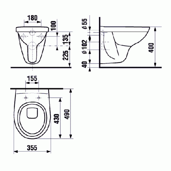 Унитаз подвесной Jika Lyra 490х360х400 (8.2137.2.000.000.1)