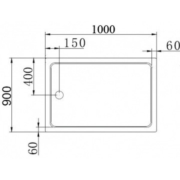 Душевой поддон Cezares 100х90 (TRAY-A-AH-100/90-15-W)
