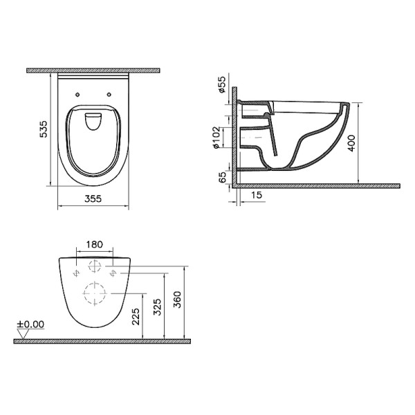 Унитаз подвесной Vitra S40 SmoothFlush Vitra (7759B003-0075)