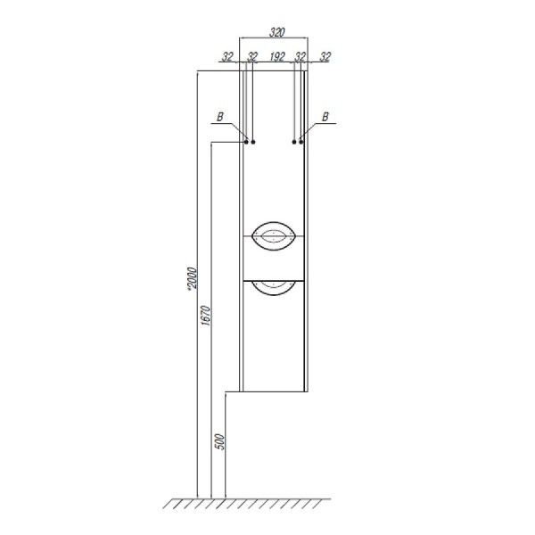 Пенал подвесной Aquaton Сильва 320x310x1500 L дуб фьорд (1.A215.6.03S.IW6.L)
