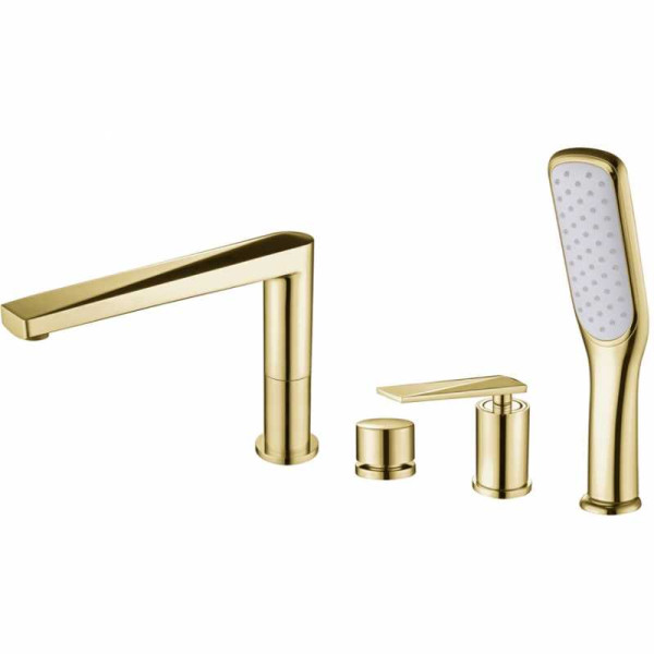 Смеситель на борт ванны Boheme Heme с душевым гарнитуром золото (380) Смеситель на борт ванны Boheme Heme с душевым гарнитуром золото (380)