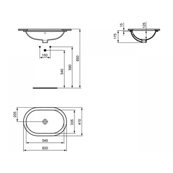 Раковина врезная Ideal Standard Connect (E505001)