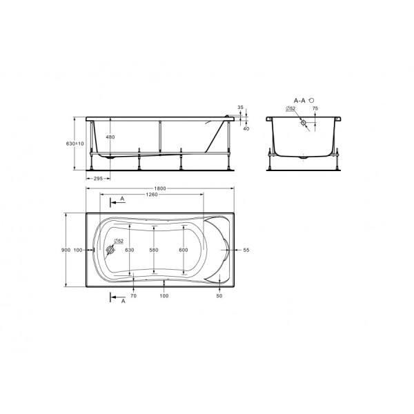 Ванна акриловая Roca BeCool 90x180x48 белая (Z.RU93.0.768.5) Ванна акриловая Roca BeCool 90x180x48 белая (Z.RU93.0.768.5)