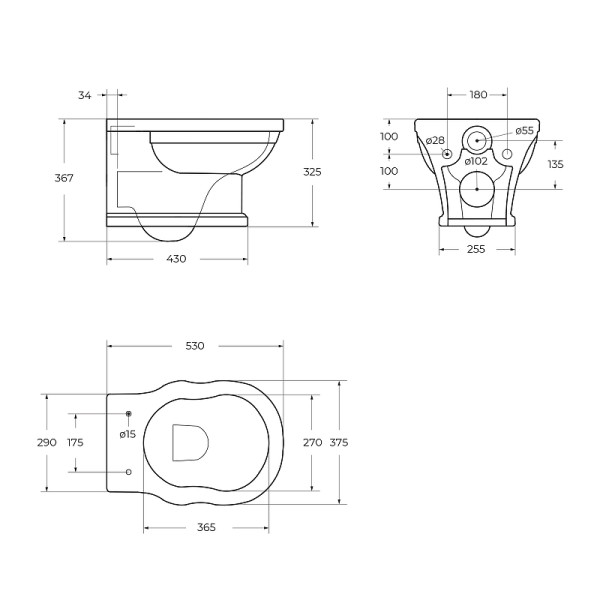Унитаз подвесной BelBagno Boheme безободковый (BB115CH/BB115SC)