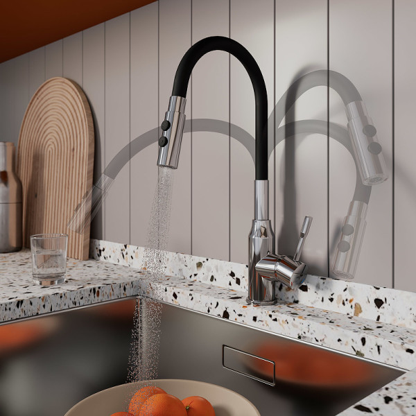 Смеситель для кухни Milardo Meal с гибким изливом хром (M01SB2FM05)