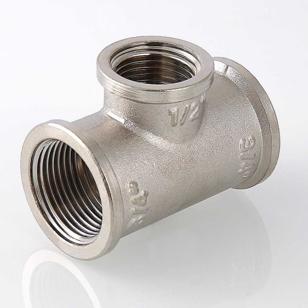 Тройник переходной 1 1/4"х1"х1 1/4" Valtec (никель) (VTr.750.N.0706)