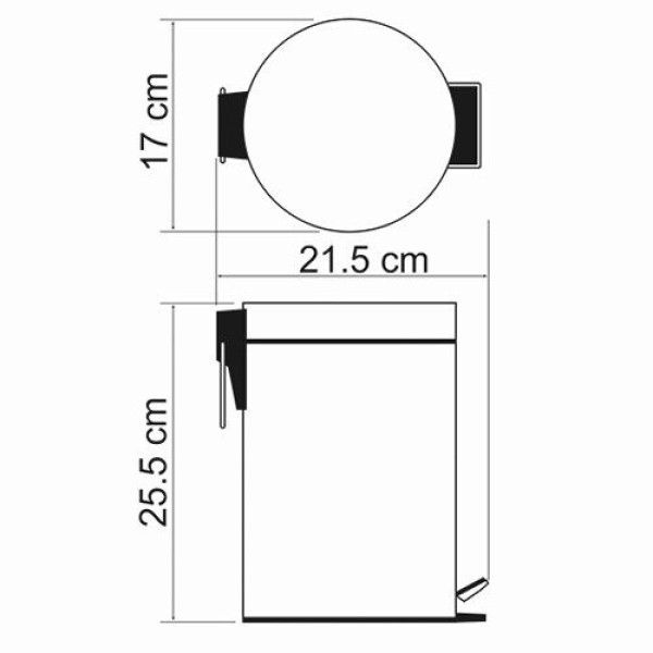 Ведро для мусора WasserKraft 3L хром (K-633)