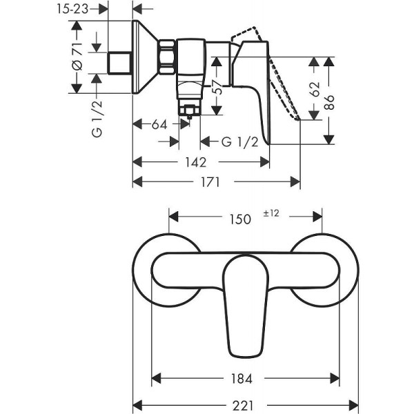 Смеситель для душа Hansgrohe Talis E белый (71760700)