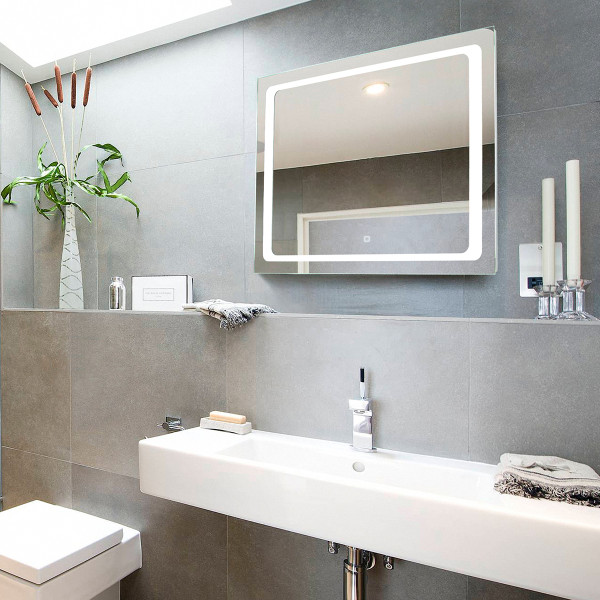 Зеркало Azario Фортуна 800х600 LED-подсветка с диммером, сенсорный выключатель (ФР-00000947) Зеркало Azario Фортуна 800х600 LED-подсветка с диммером, сенсорный выключатель (ФР-00000947)