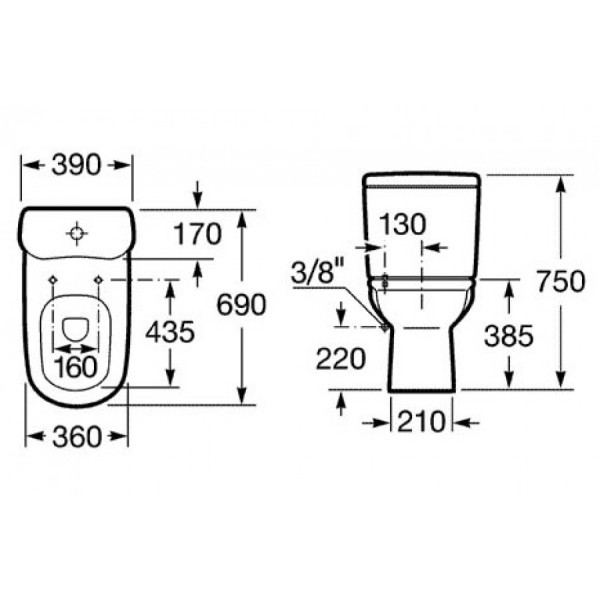 Бачок для унитаза Roca Giralda 39x17x36,5 белый (7.3414.6.900.0)