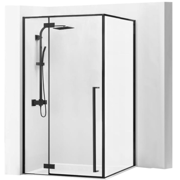 Душевое ограждение Rea Fargo 120x90x195 стекло прозрачное, профиль чёрный матовый (REA-K3214)
