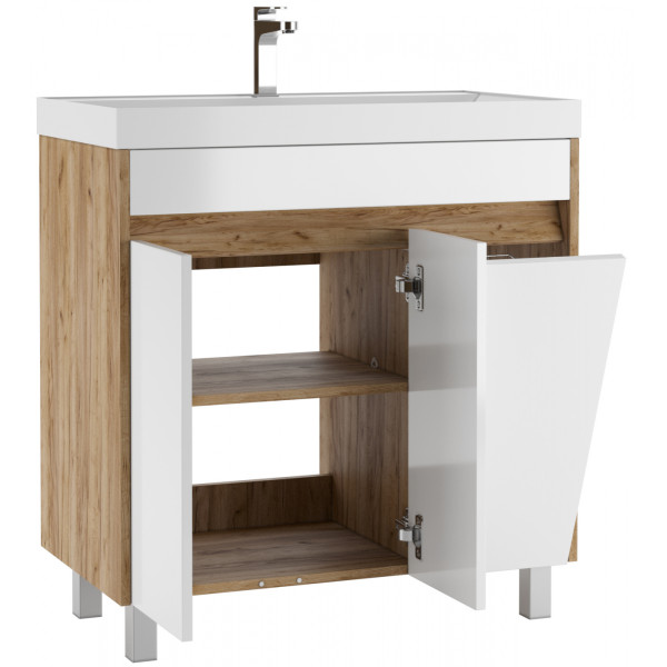 Тумба напольная Classica 80 Karlo без ящика и корзиной для белья Дуб Вотан Домино (DK5304T)