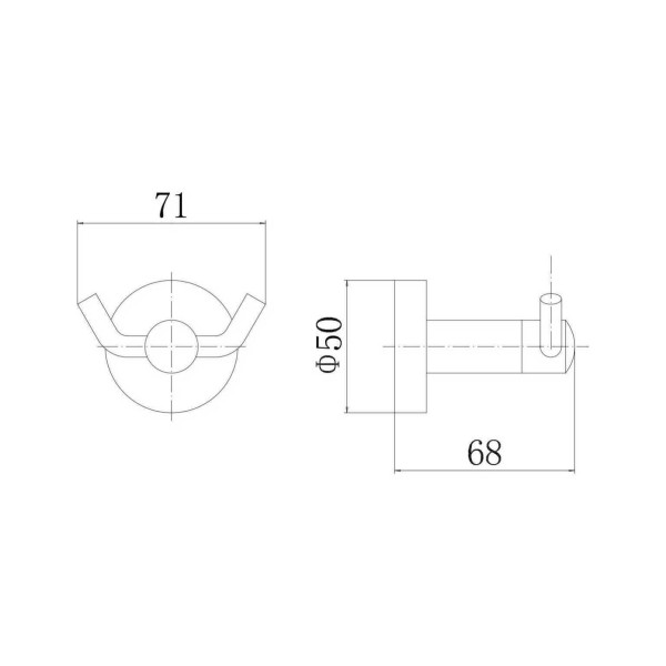 Крючок Fashun двойной SUS304 сатин (A51505-2)