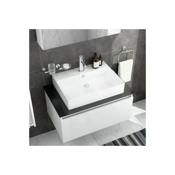 Раковина накладная Vitra M20 60,5x45 подвесная с отверстием под смеситель белая (8314B003-0001)