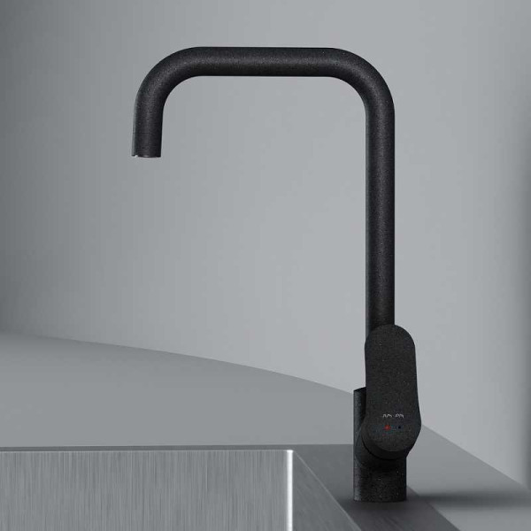 Смеситель для кухни AM.PM Like G-образный излив, черный (F8006022)