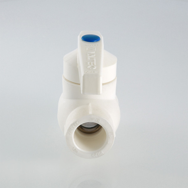 Кран шаровой с латунной обоймой PP-R 32 мм Valtec (белый) VTp.744.0.032 Кран шаровой с латунной обоймой PP-R 32 мм Valtec (белый) VTp.744.0.032