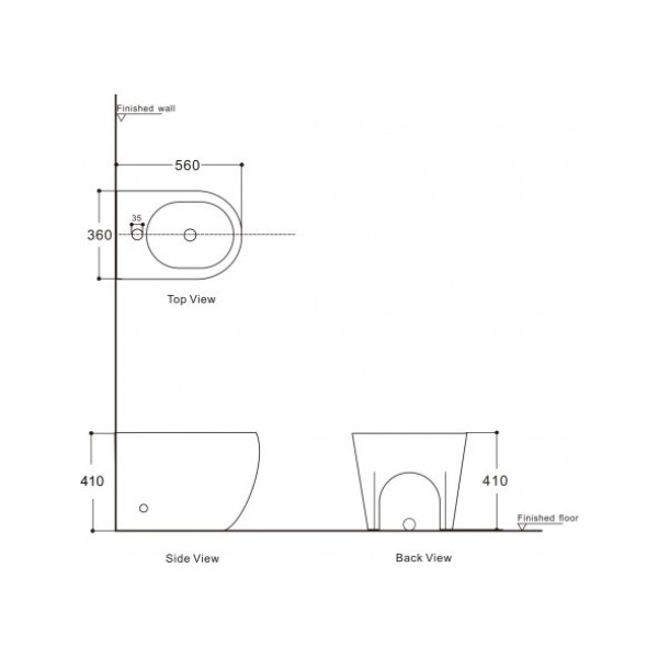 Биде напольное Aquanet Cetus 2.0 B1 (243550)