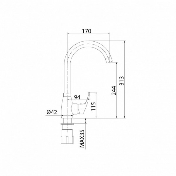 Смеситель для кухни Milardo Meal хром (M07SB0JM05)