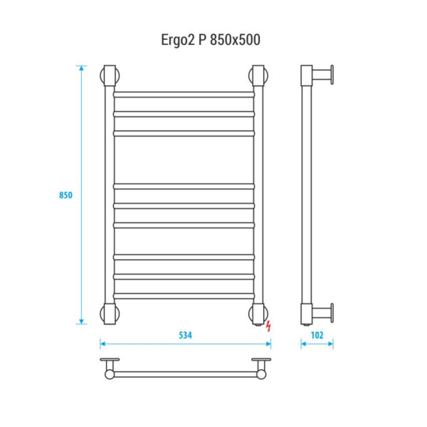 Полотенцесушитель электрический Energy Ergo P2 850х500 хром