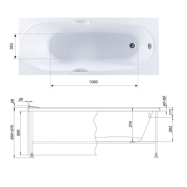 Ванна акриловая Aquanet Dali 150х70 без гидромассажа Ванна акриловая Aquanet Dali 150х70 без гидромассажа