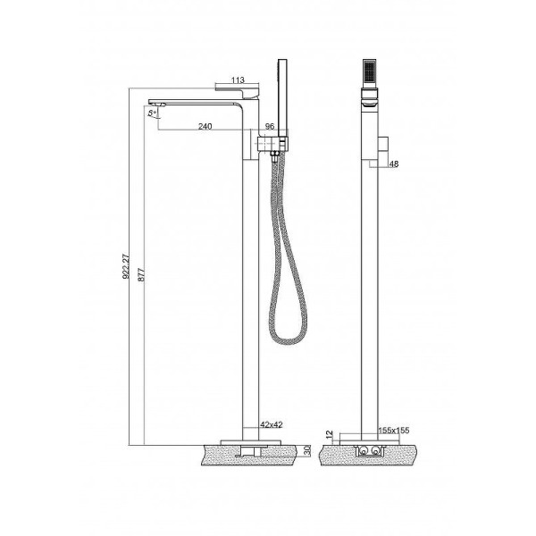 Смеситель напольный BelBagno Luce (LUC-FMT-CRM) Смеситель напольный BelBagno Luce (LUC-FMT-CRM)