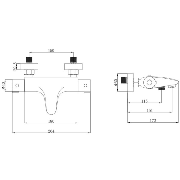 Смеситель для ванны и душа Melodia della vita Rock хром (MDV32007) Смеситель для ванны и душа Melodia della vita Rock хром (MDV32007)