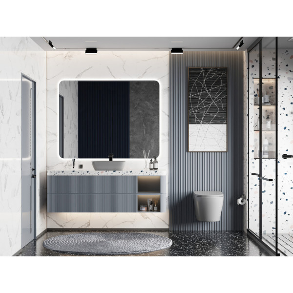 Унитаз подвесной ABBER Bequem серый матовый, безободковый (AC1102MG)