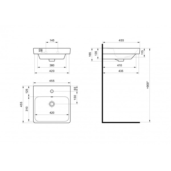 Раковина мебельная Santek Адриана 450x450x159 белая (1WH501630) Раковина мебельная Santek Адриана 450x450x159 белая (1WH501630)