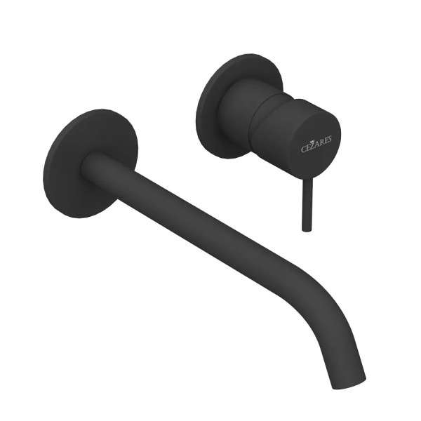 Смеситель для раковины встраиваемый Cezares Leaf черный матовый (LEAF-BLI2-L-NOP)