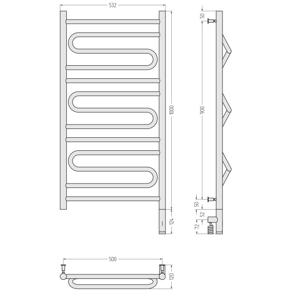 Полотенцесушитель электрический Сунержа Элегия 3.0 1000x500 провод справа матовый чёрный (31-5819-1050) Полотенцесушитель электрический Сунержа Элегия 3.0 1000x500 провод справа матовый чёрный (31-5819-1050)