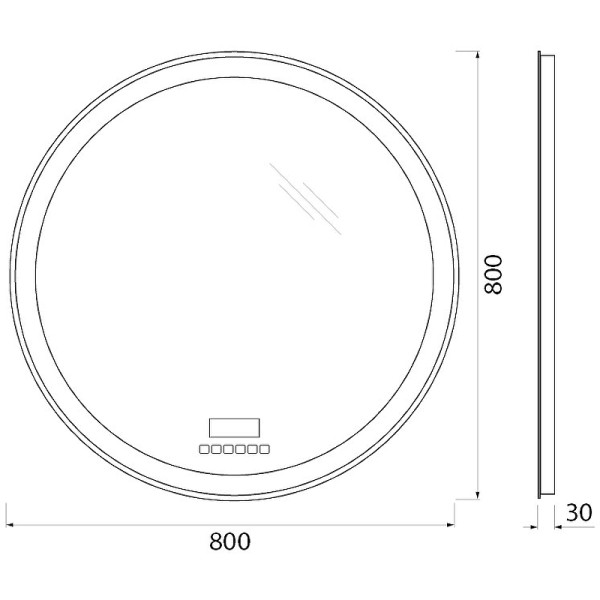 Зеркало с подсветкой BelBagno SPC-RNG 80 (SPC-RNG-800-LED-TCH-RAD)