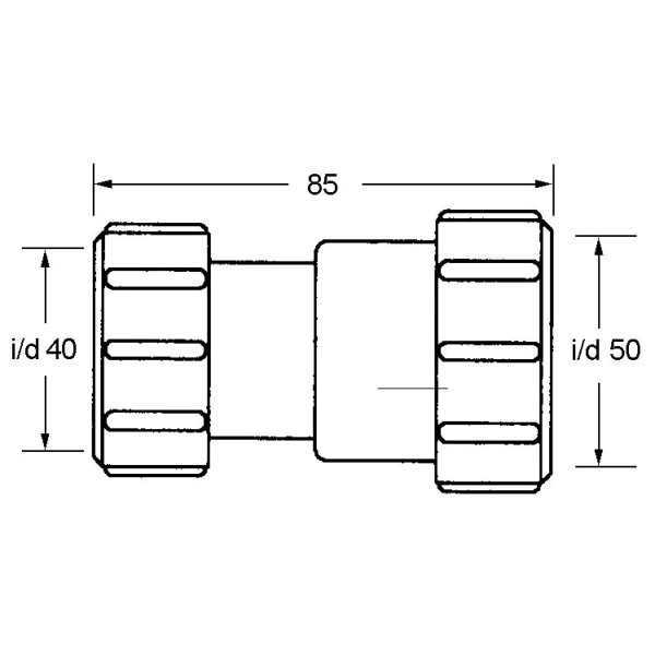 Переход McAlpine 40*50 (обжим) (4050H-WH)