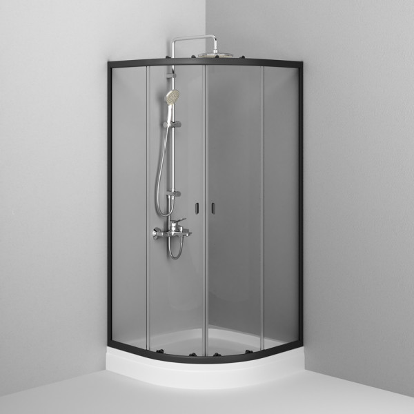 Душевй уголок AM.PM X-Joy 80x80x195 стекло прозрачное, профиль черный (W88E-205-080BT64)