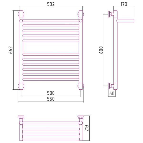 Полотенцесушитель водяной Сунержа Богема с полкой+ 600х500 золотой (03-0223-6050) Полотенцесушитель водяной Сунержа Богема с полкой+ 600х500 золотой (03-0223-6050)