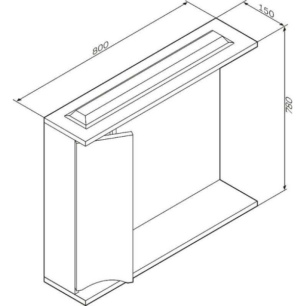Зеркало с подсветкой AM.PM Like 80 левое (M80MPL0801WG)