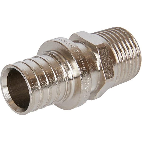 Соединение прямое Stout PE-Xa 20(2,0)*1/2"Н (никель) SFA-0001-200212 Соединение прямое Stout PE-Xa 20(2,0)*1/2"Н (никель) SFA-0001-200212