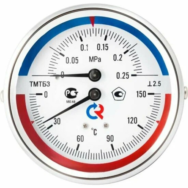 Термоманометр Росма 1/2" ТМТБ-31Р.1 0-120С 10 бар, d-80 мм, шток 46 мм. радиальный (2331) Термоманометр Росма 1/2" ТМТБ-31Р.1 0-120С 10 бар, d-80 мм, шток 46 мм. радиальный (2331)