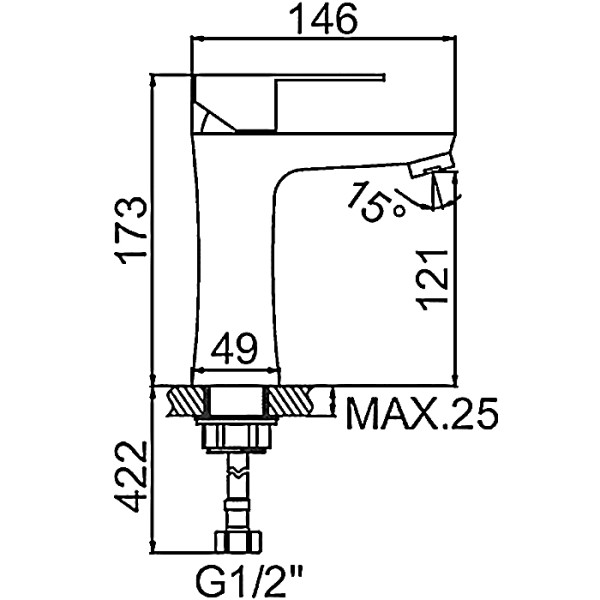 Смеситель для раковины Ledeme хром (L71002)