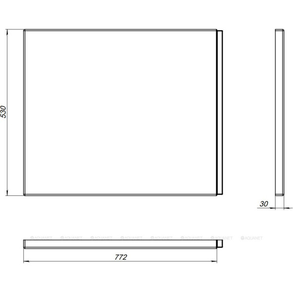 Экран торцевой для ванн Aquanet Nino 75x80 белый (362746)