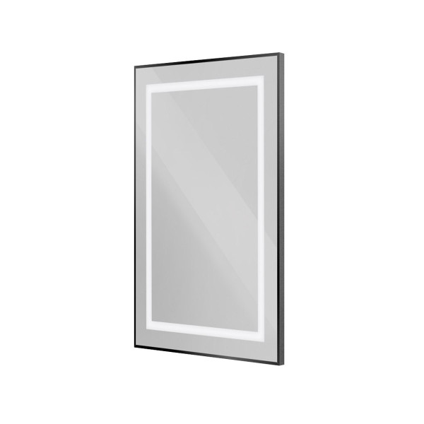 Зеркало BelBagno 500x900x32 в алюминиевой раме со встроенным светильником и сенсорным выключателем по периметру рамы (SPC-KRAFT-500-900-SENS-NERO)