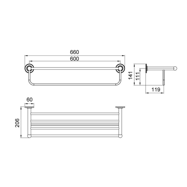 Полка для полотенец Timo Nelson 150058/00 chrome (150058/00)