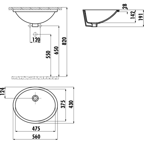 Раковина встраиваемая Creavit Mare 56x430 белая (TP214-00CB00E-0000) Раковина встраиваемая Creavit Mare 56x430 белая (TP214-00CB00E-0000)
